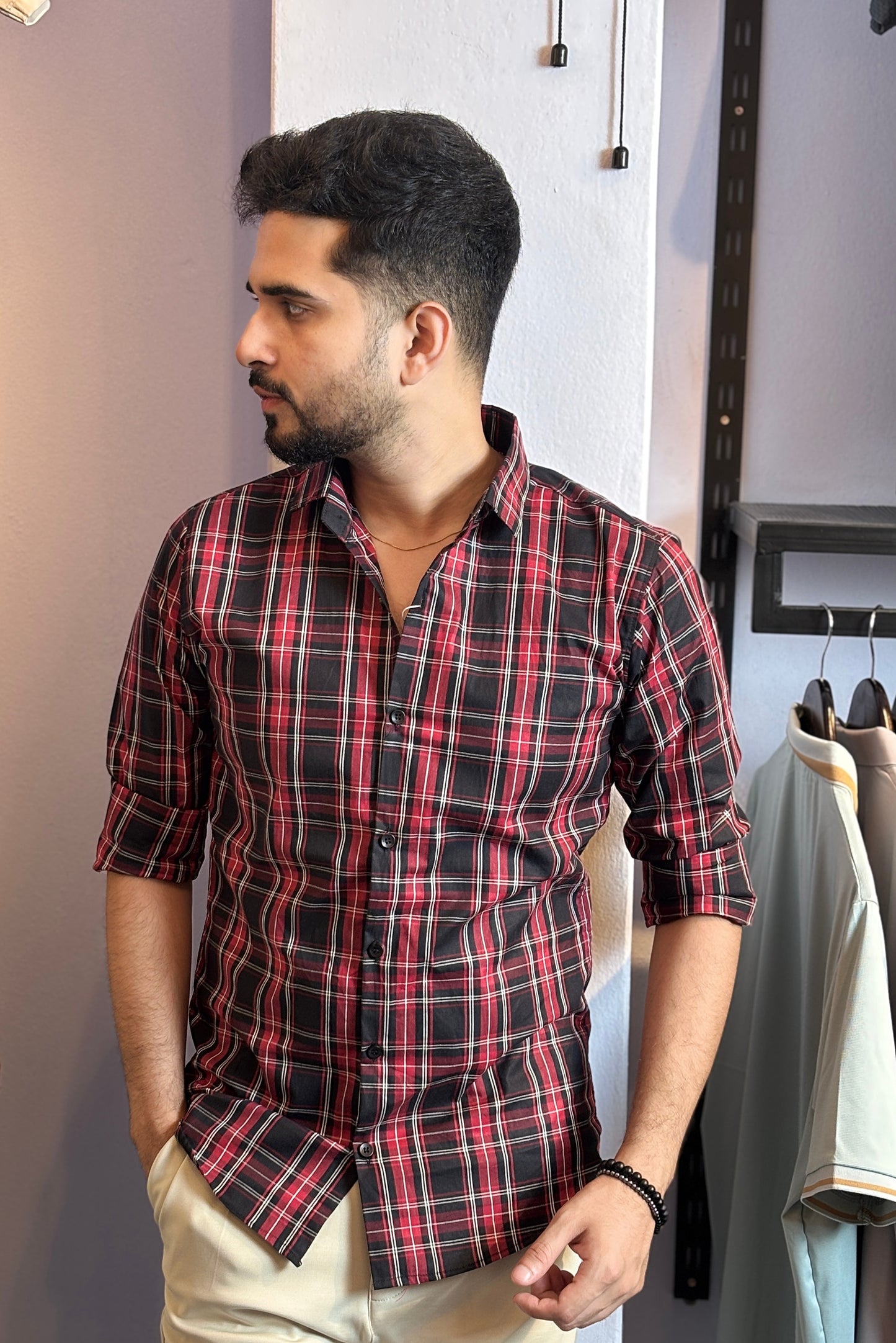 Meroon Black Colour Check Shirt |ck