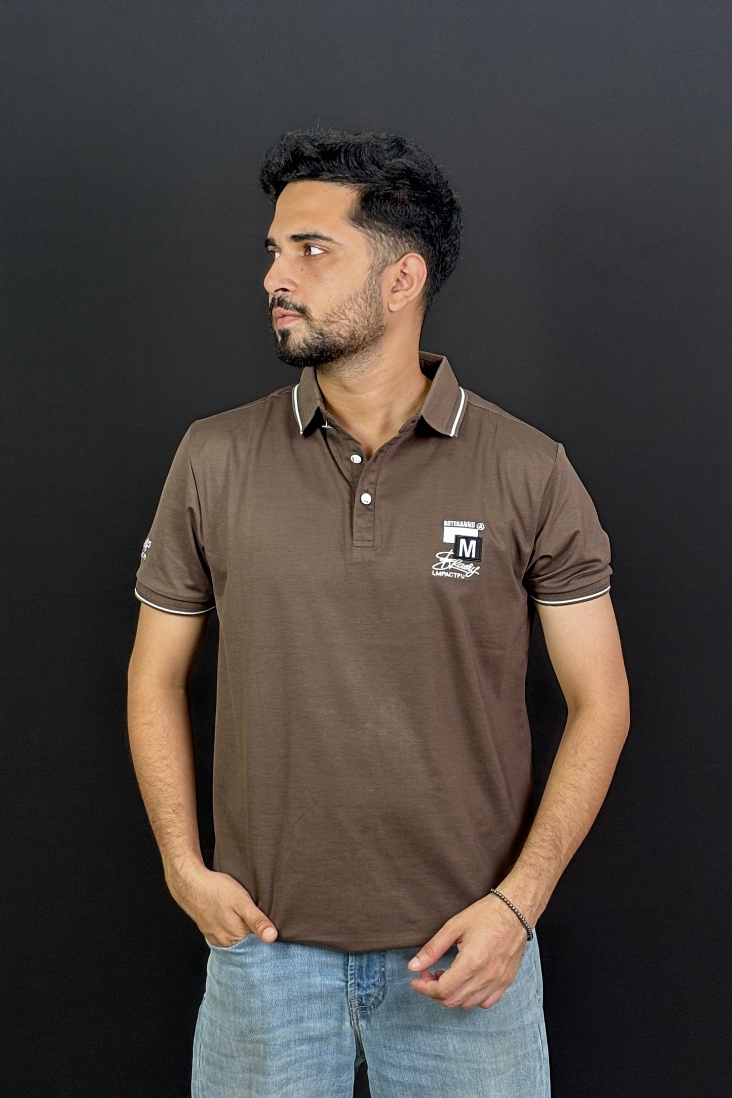 Dark Chocolate Colour Polo T-Shirt |MLP