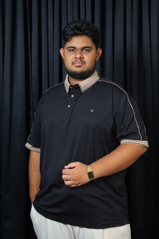 Black Colour Polo T-Shirt|BRM