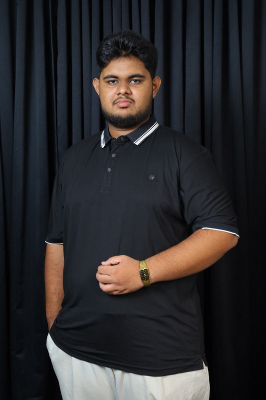 Black Colour Hsl Polo T-Shirt |Plus