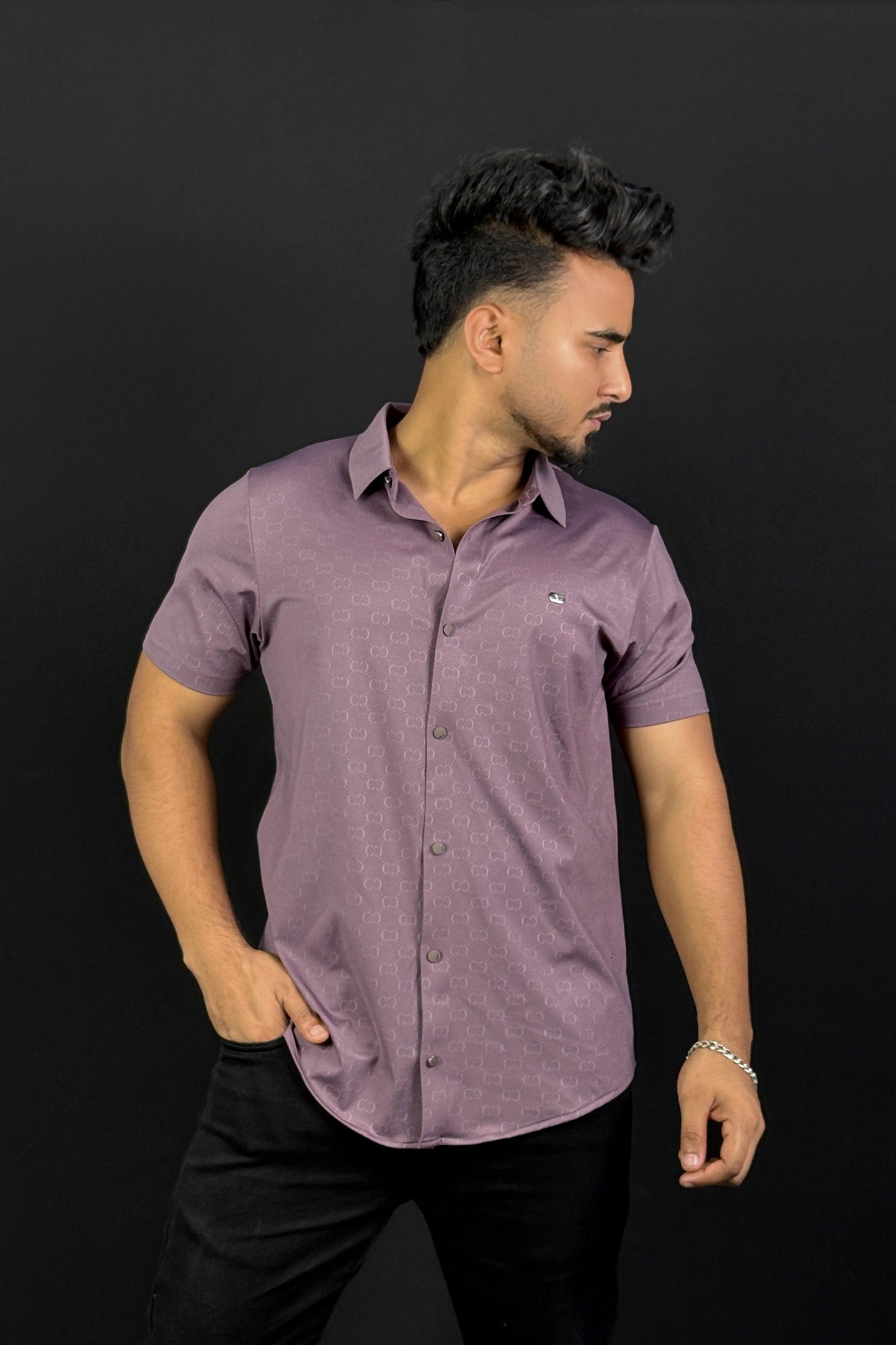 Lavender Colour Half Slevee Shirt |Dotch