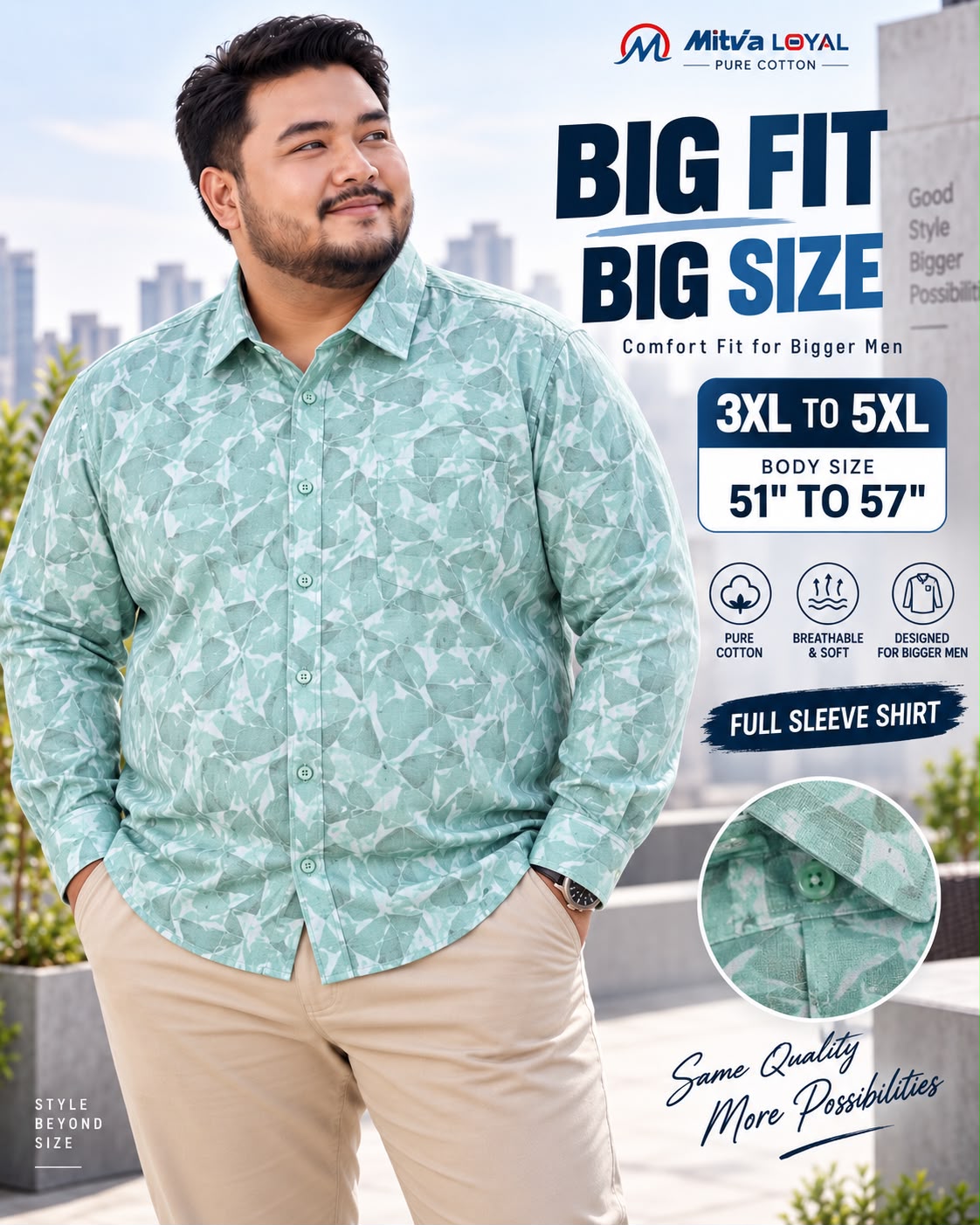 Mint Colour Printed Shirt |PPS