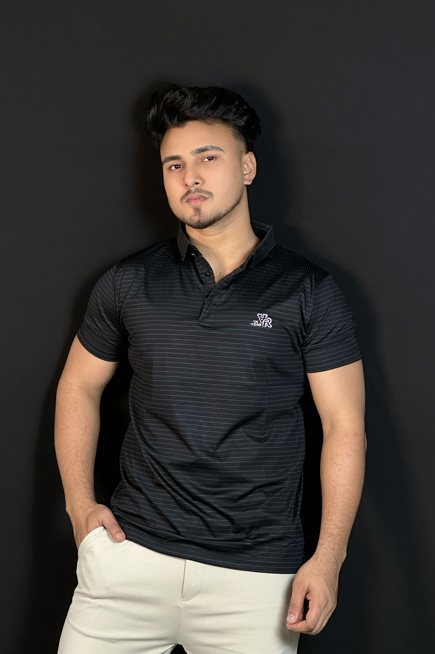 Black Colour Polo T-Shirt |VR