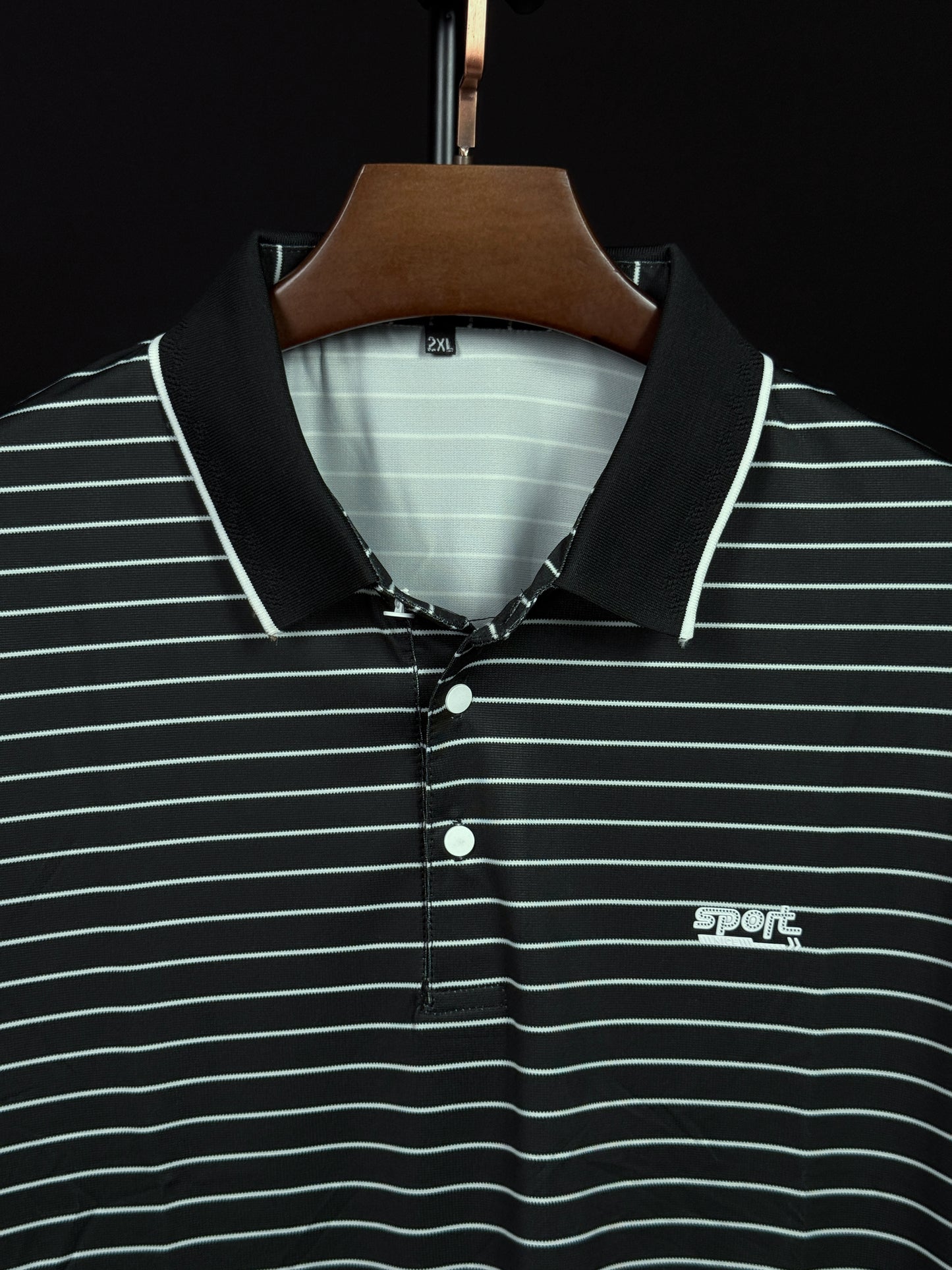 Black Colour Stripe Polo T-Shirt |Plus
