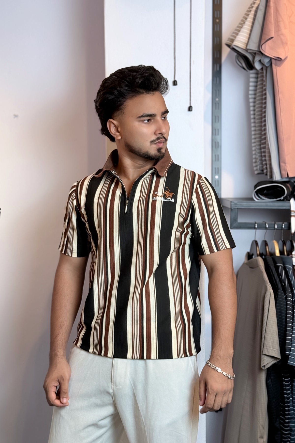 Chocolate Contrast Polo T-Shirt |CNE