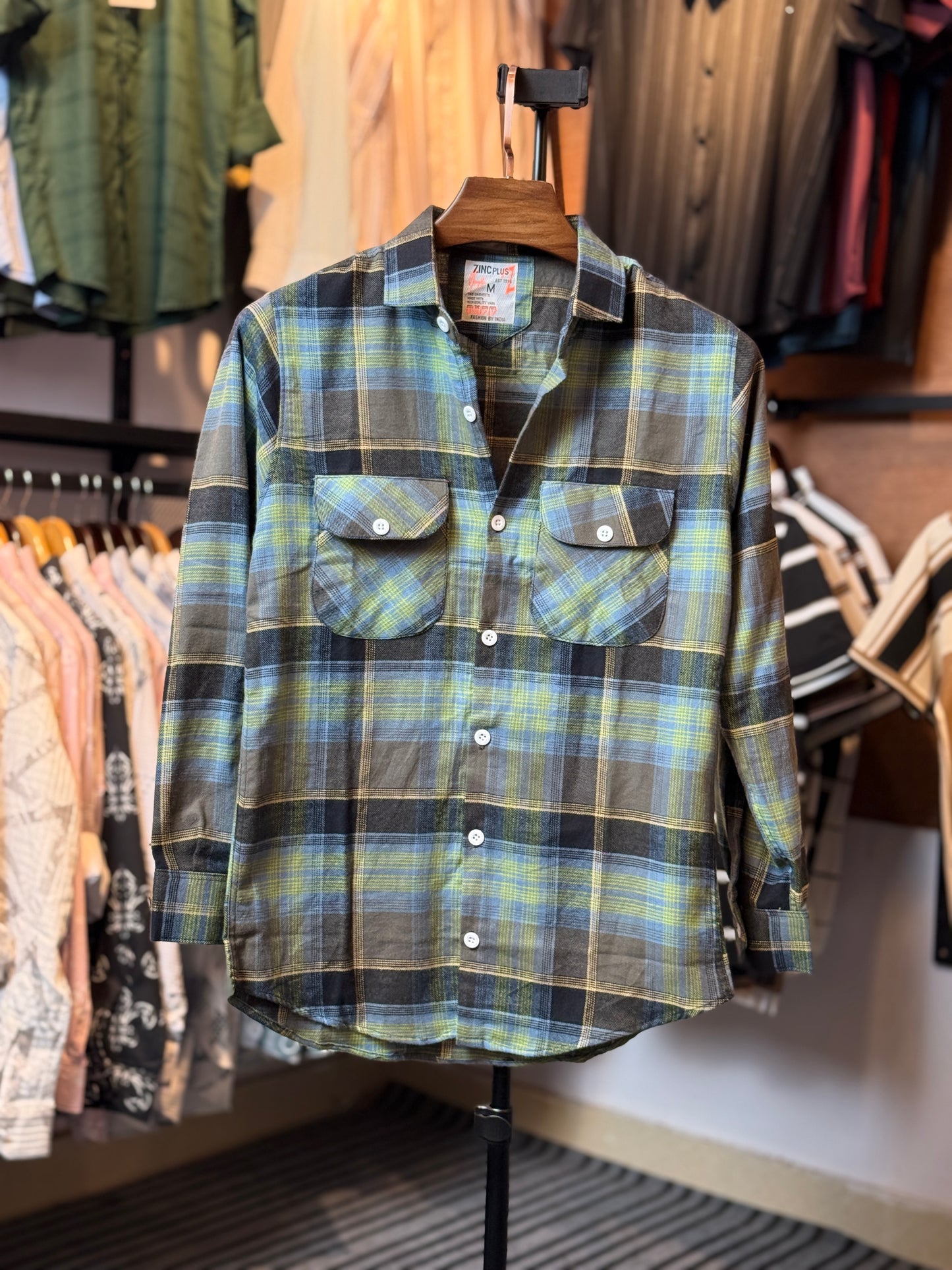 Green Black Check Shirt |GS3