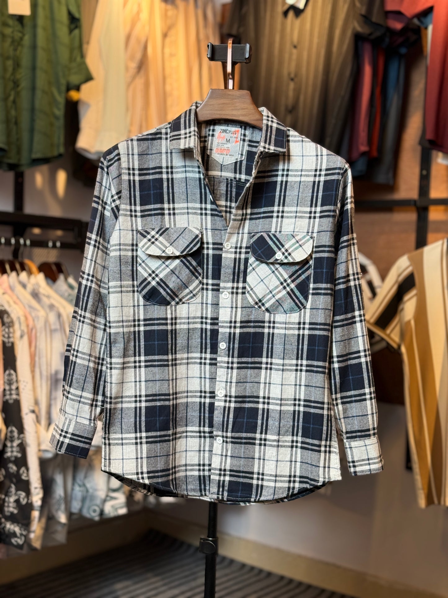 White Black Check Shirt |WS3