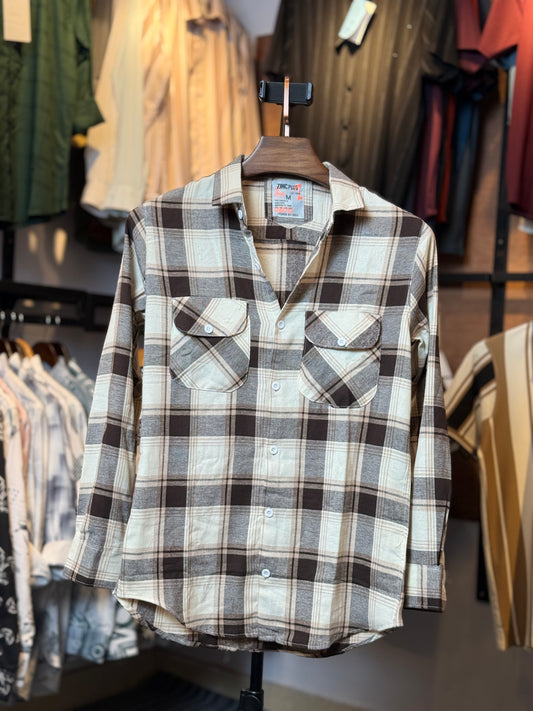 Coffee Cream Check Shirt |CS2