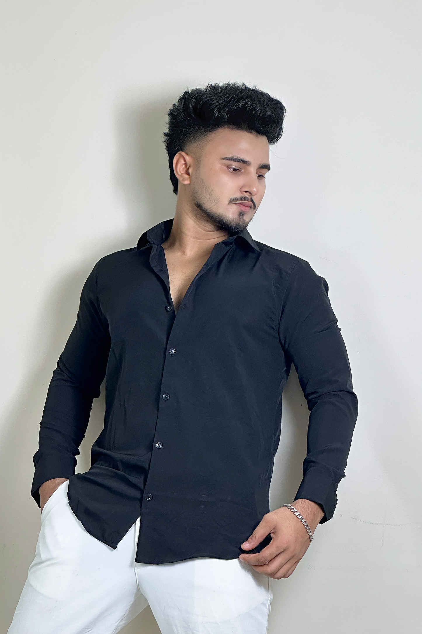 Black Colour China Formal Shirt |VM