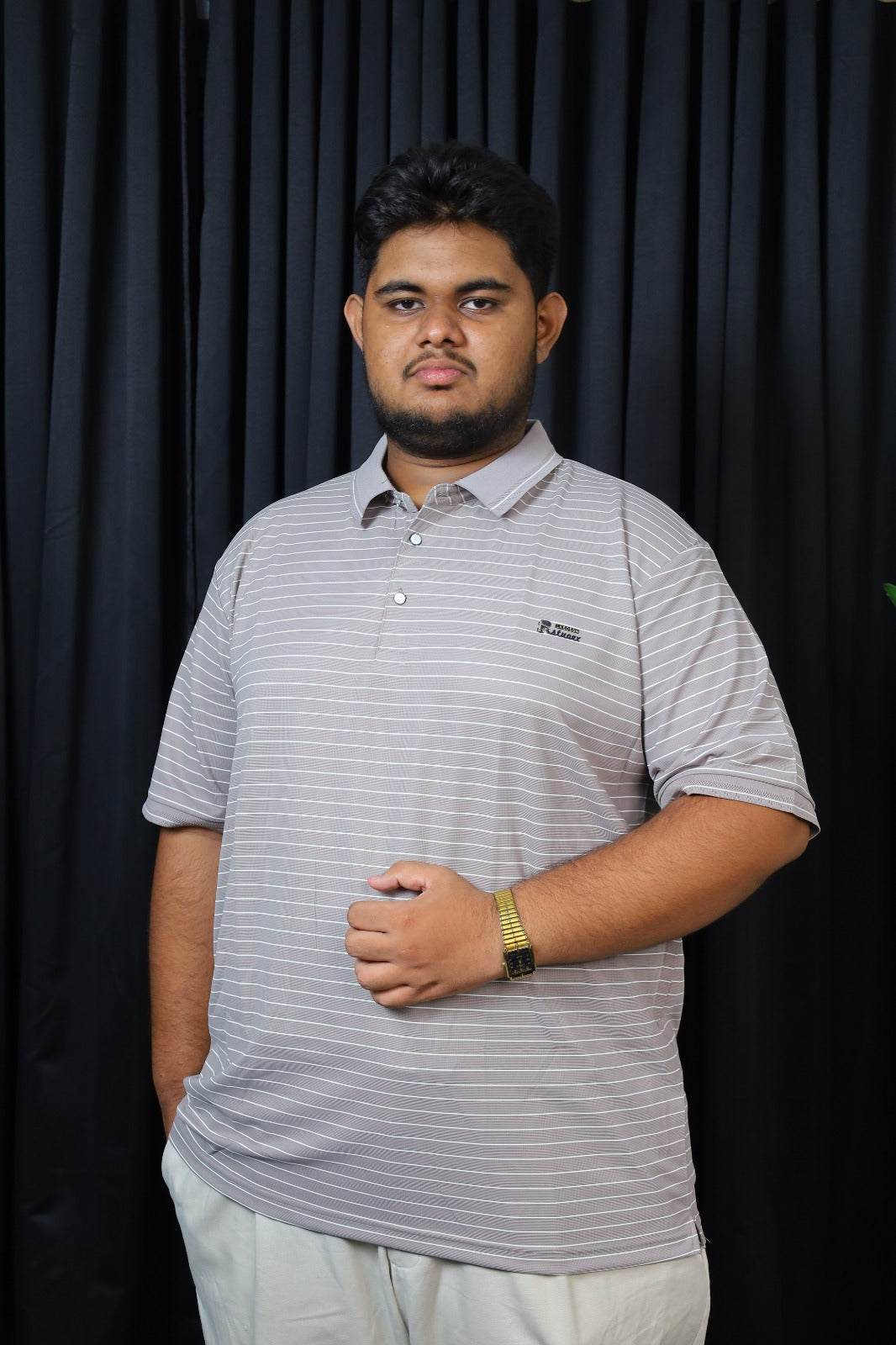 Purple Stripe Polo T-Shirt |THF