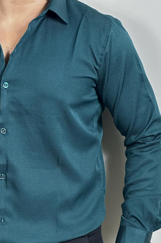 Bottle Green Colour Cross Formal Shirt