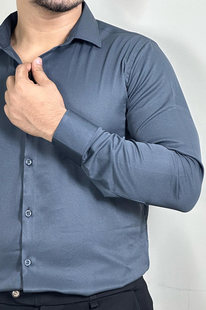 Charcoal Gray Colour Cross Formal Shirt