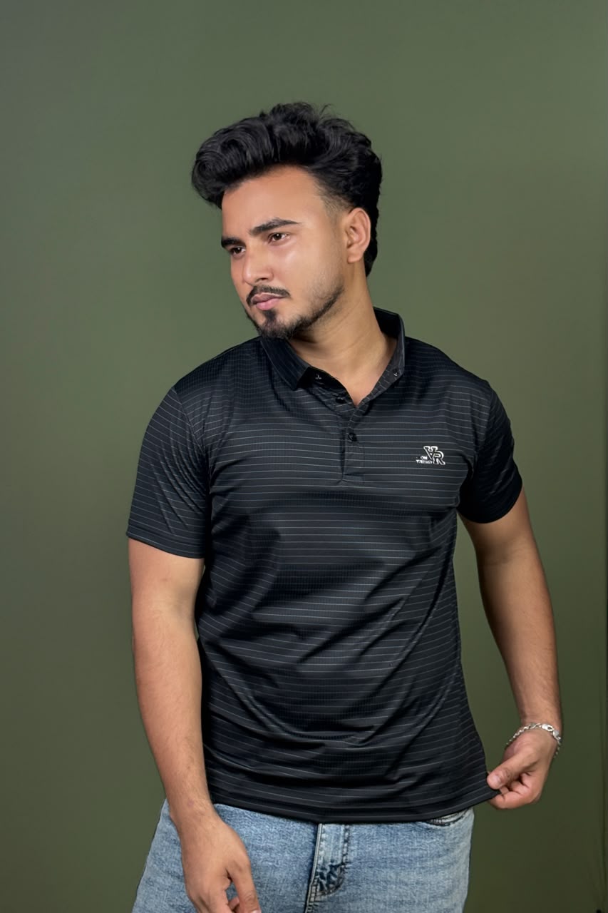 Black Colour Polo T-Shirt |VR