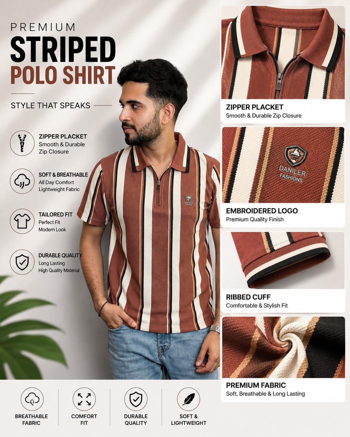 Rose Contrast Polo T-Shirt |CNX