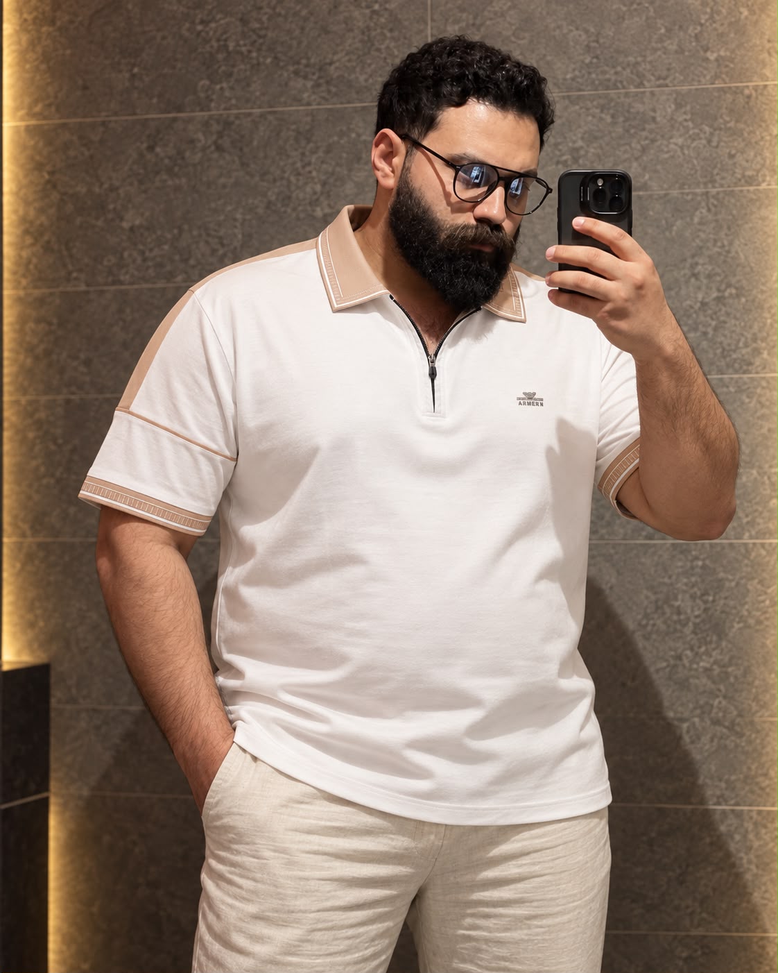 White Colour Polo T-Shirt-ARM