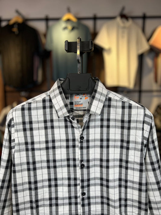 White And Black Colour Check Shirt | ck