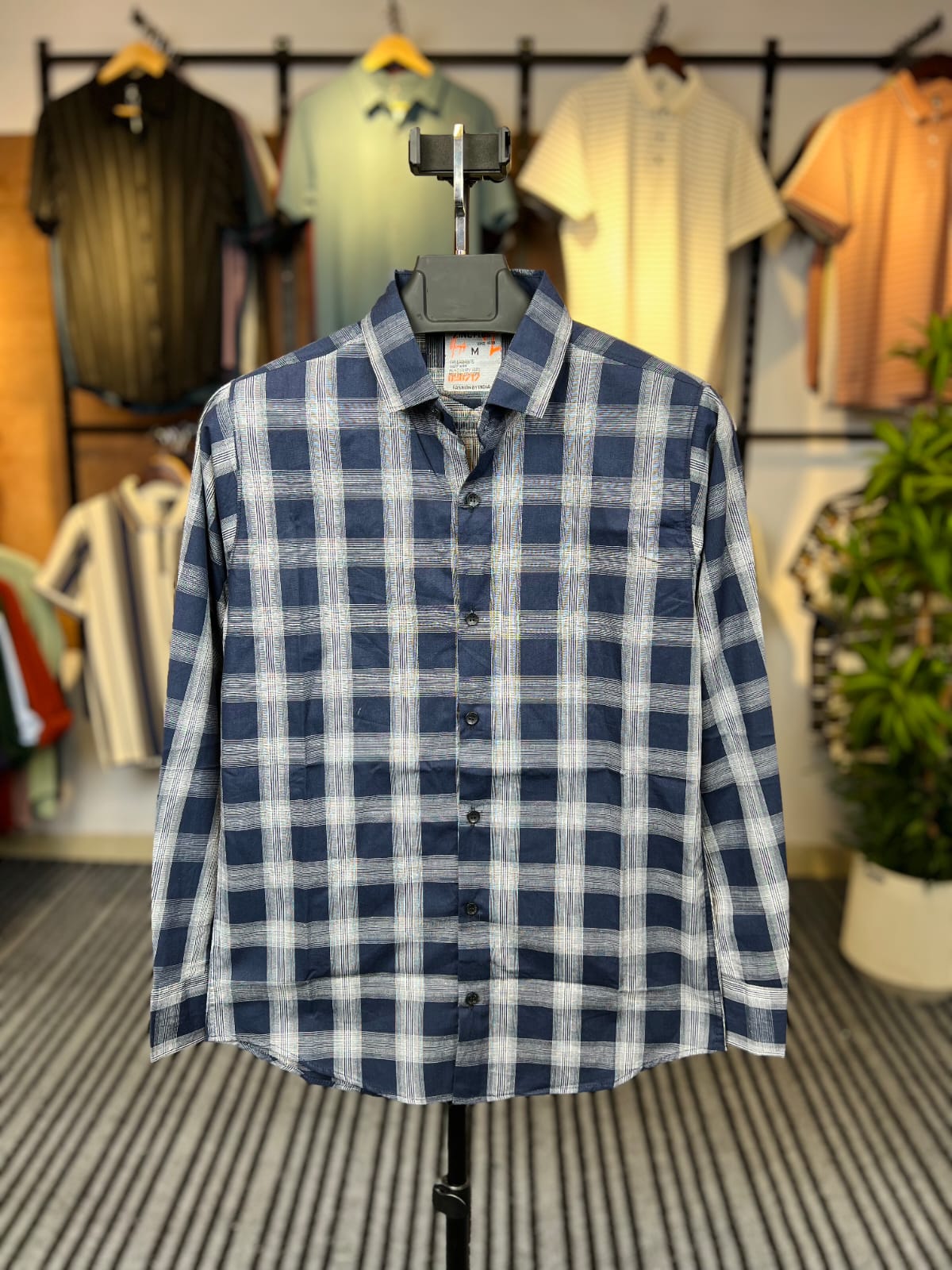 Navy Blue Colour Check Shirt | ck