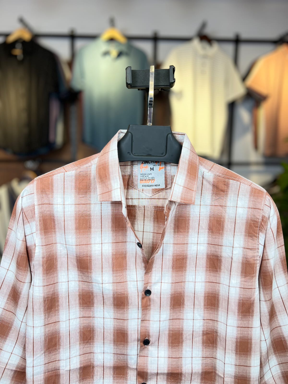 White And Brown Colour Check Shirt | ck