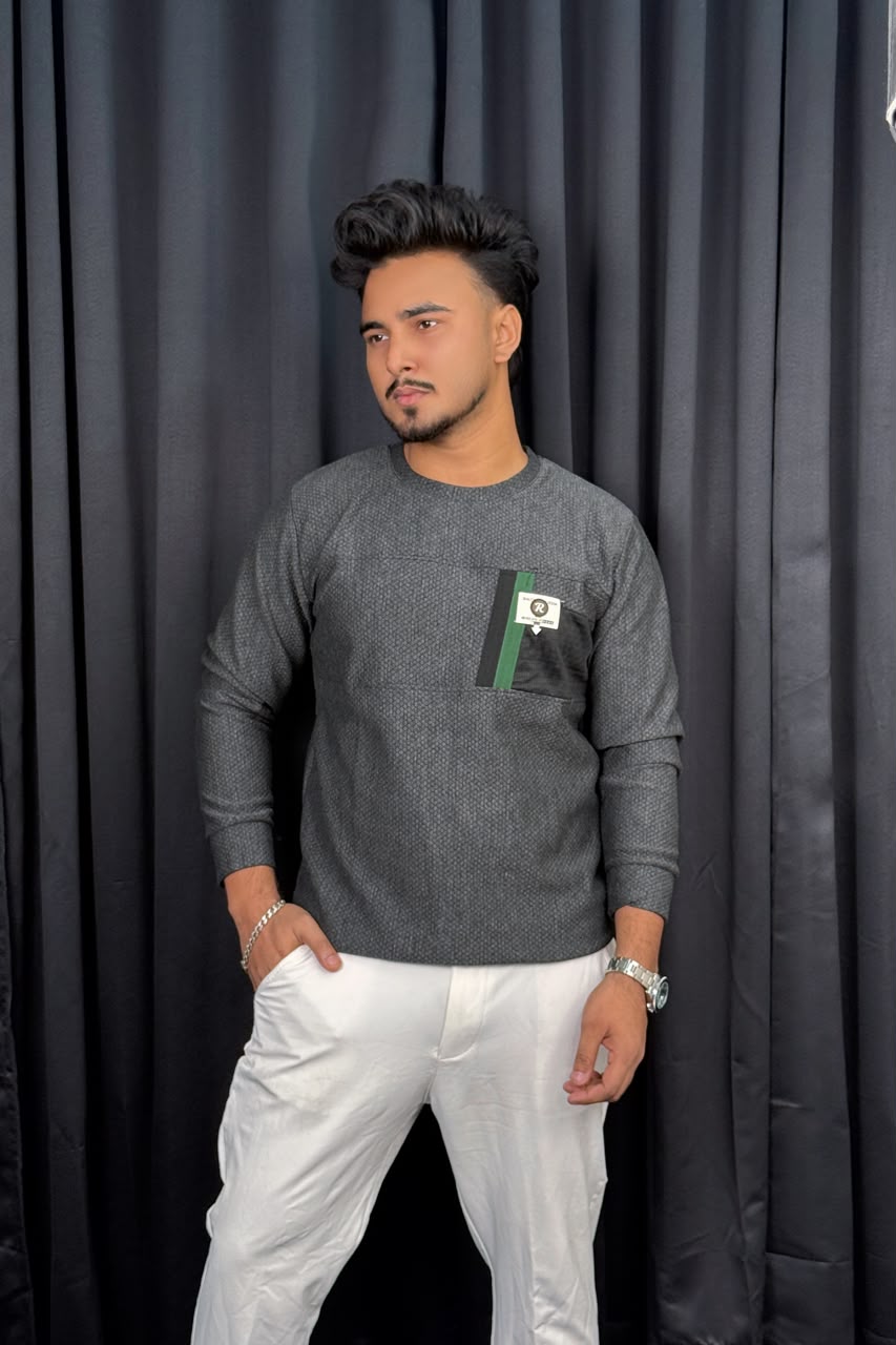 Charcoal Gray Colour Sweatshirt |QRS
