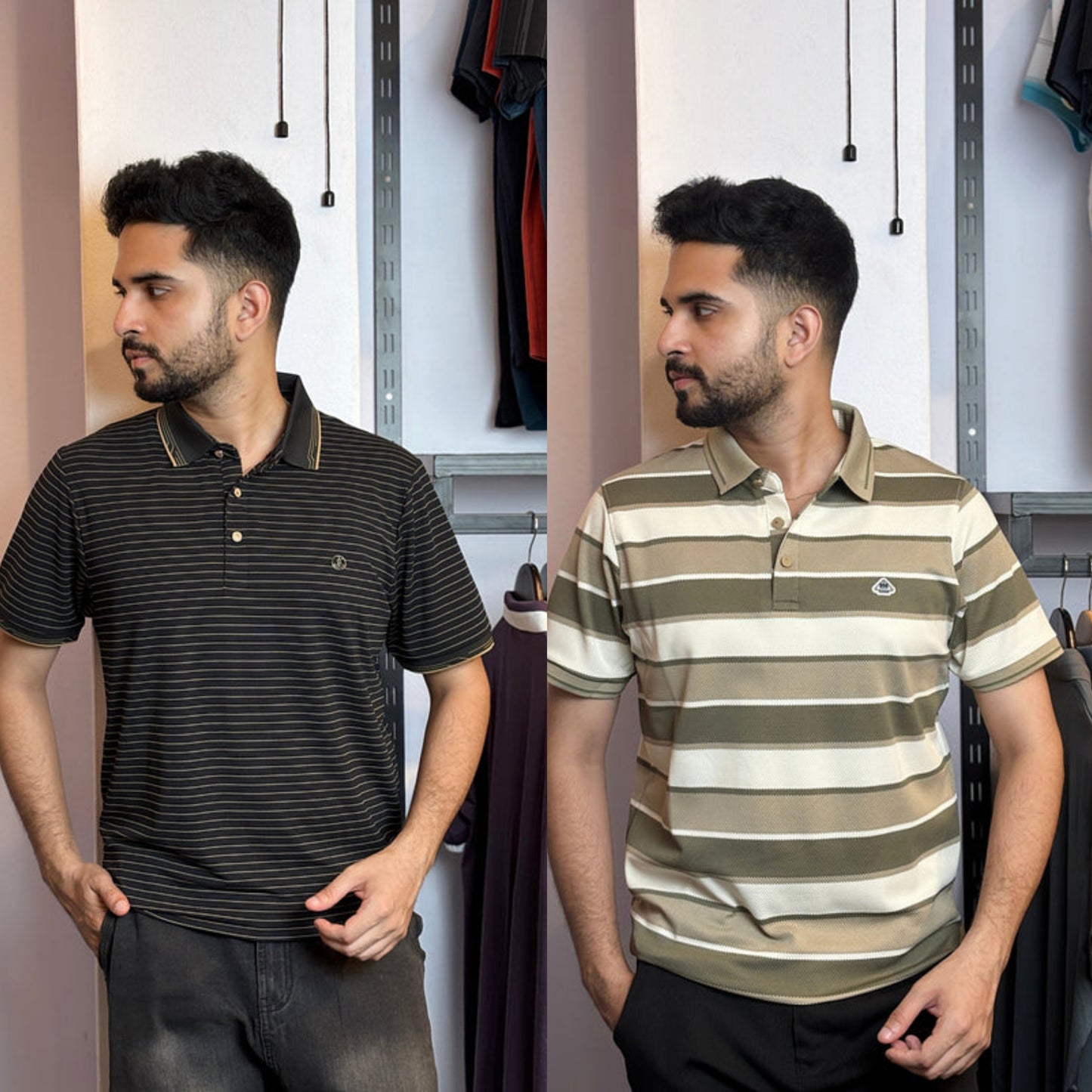 Black+Olive White Polo T-Shirt |CPO