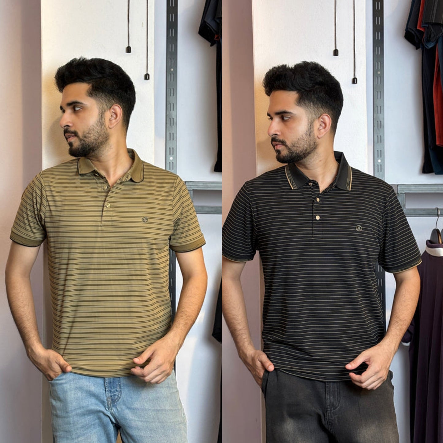 Golden Olive+Black Polo T-Shirt |CPO