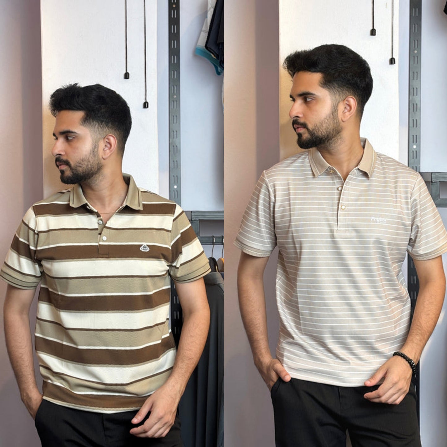 Chocolate White+Light Cream Polo T-Shirt |CPO