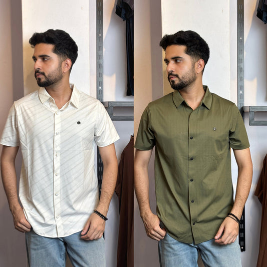White+Olive Half Slevee Shirt |HSO