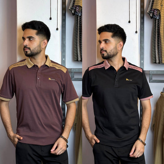 Wine+Black Polo T-Shirt |DCP