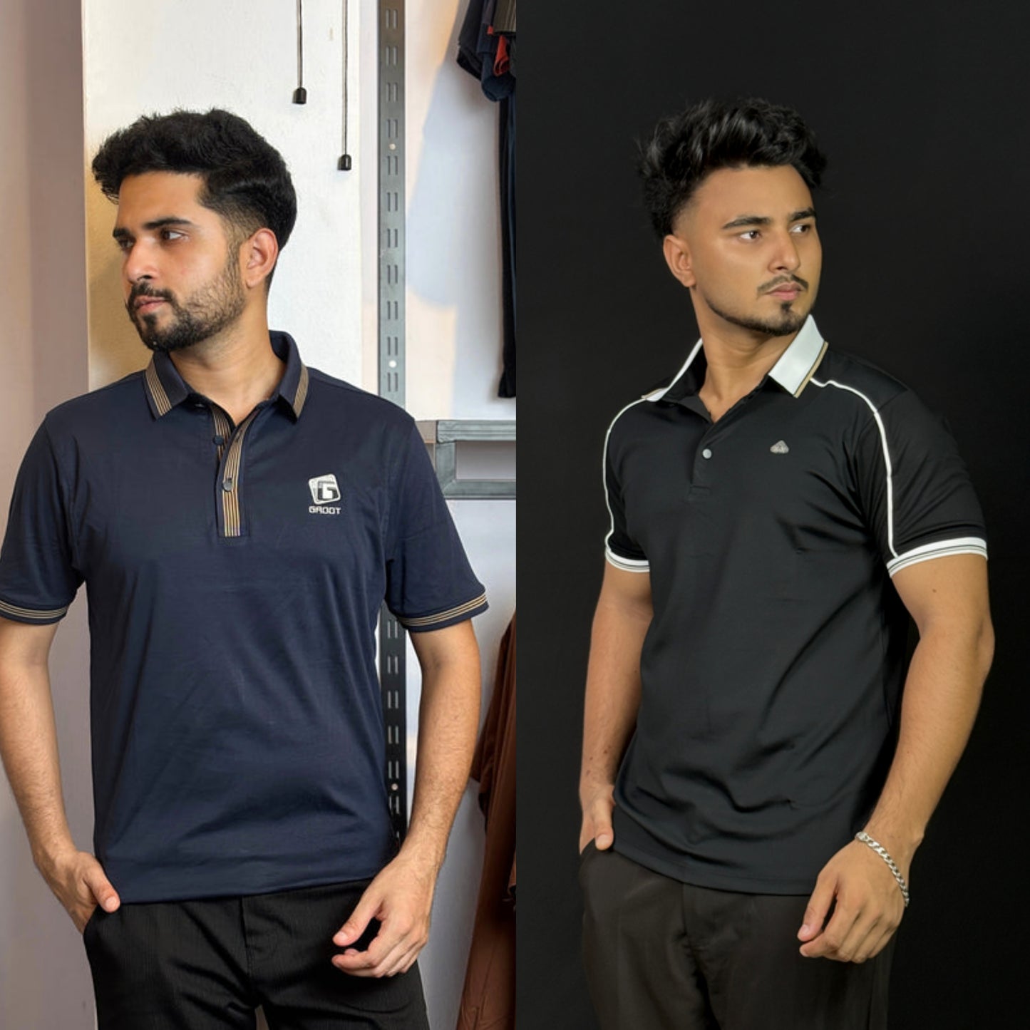 Nevy Blue+Black Polo T-Shirt |DCP