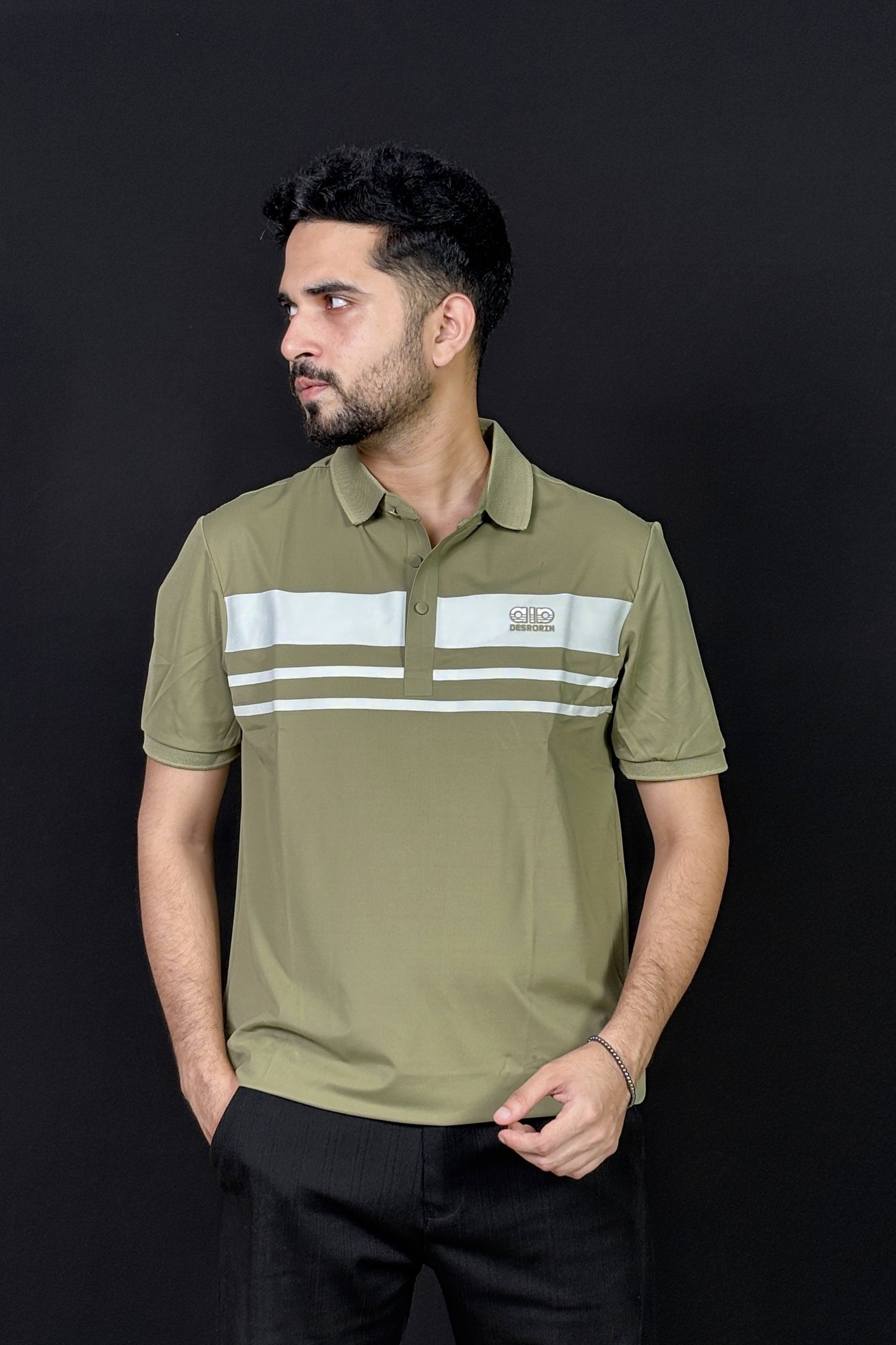 Light Olive Colour Polo T-Shirt |DRR