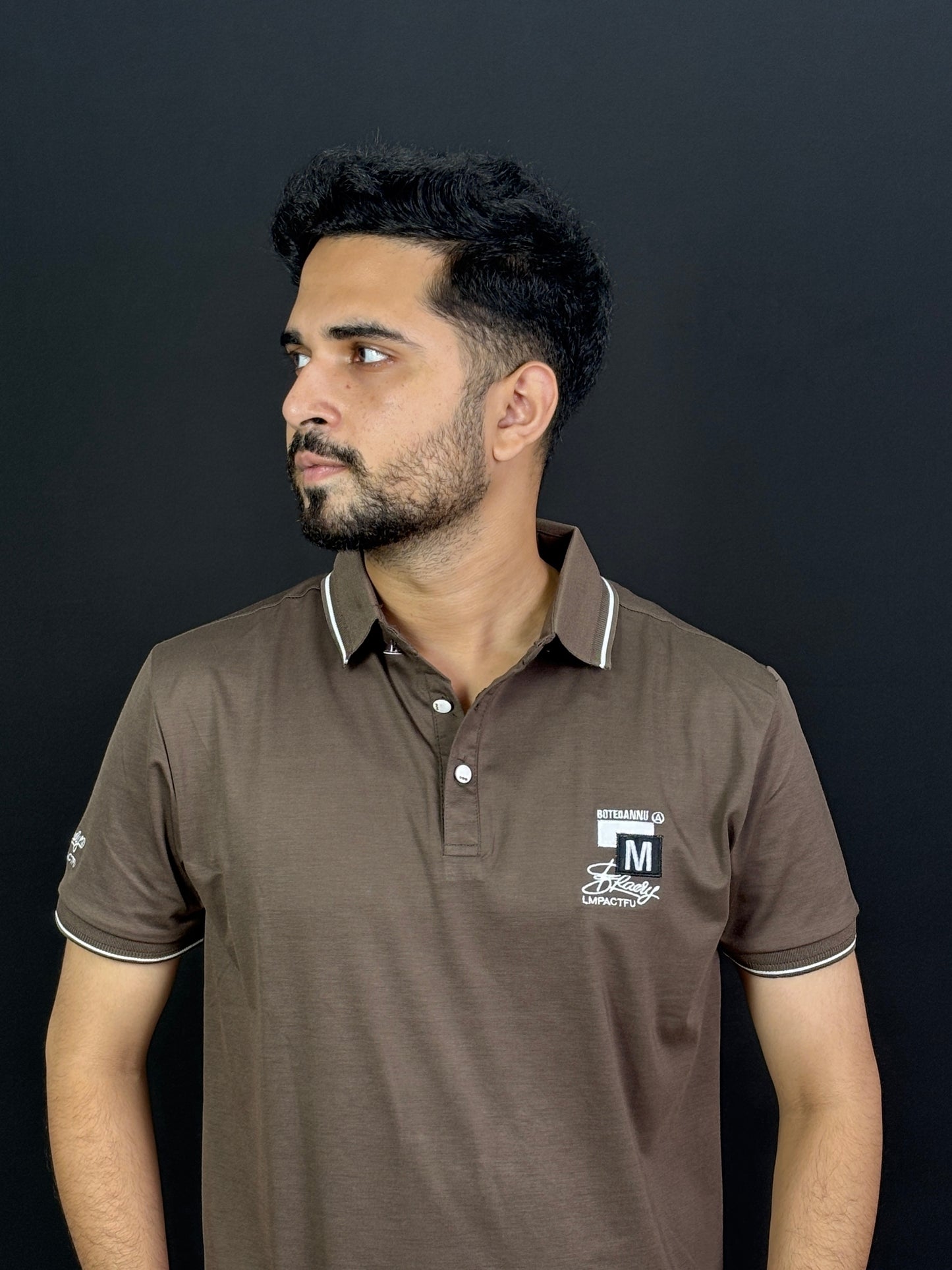 Dark Chocolate Colour Polo T-Shirt |MLP