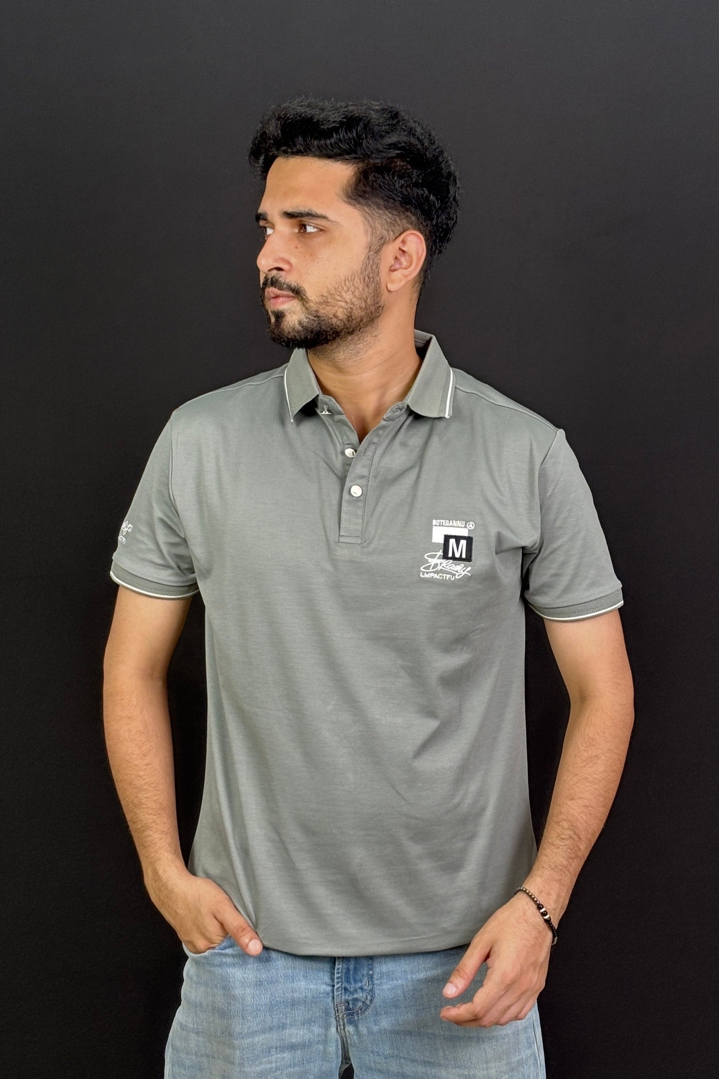 Gray Colour Polo T-Shirt |MLP