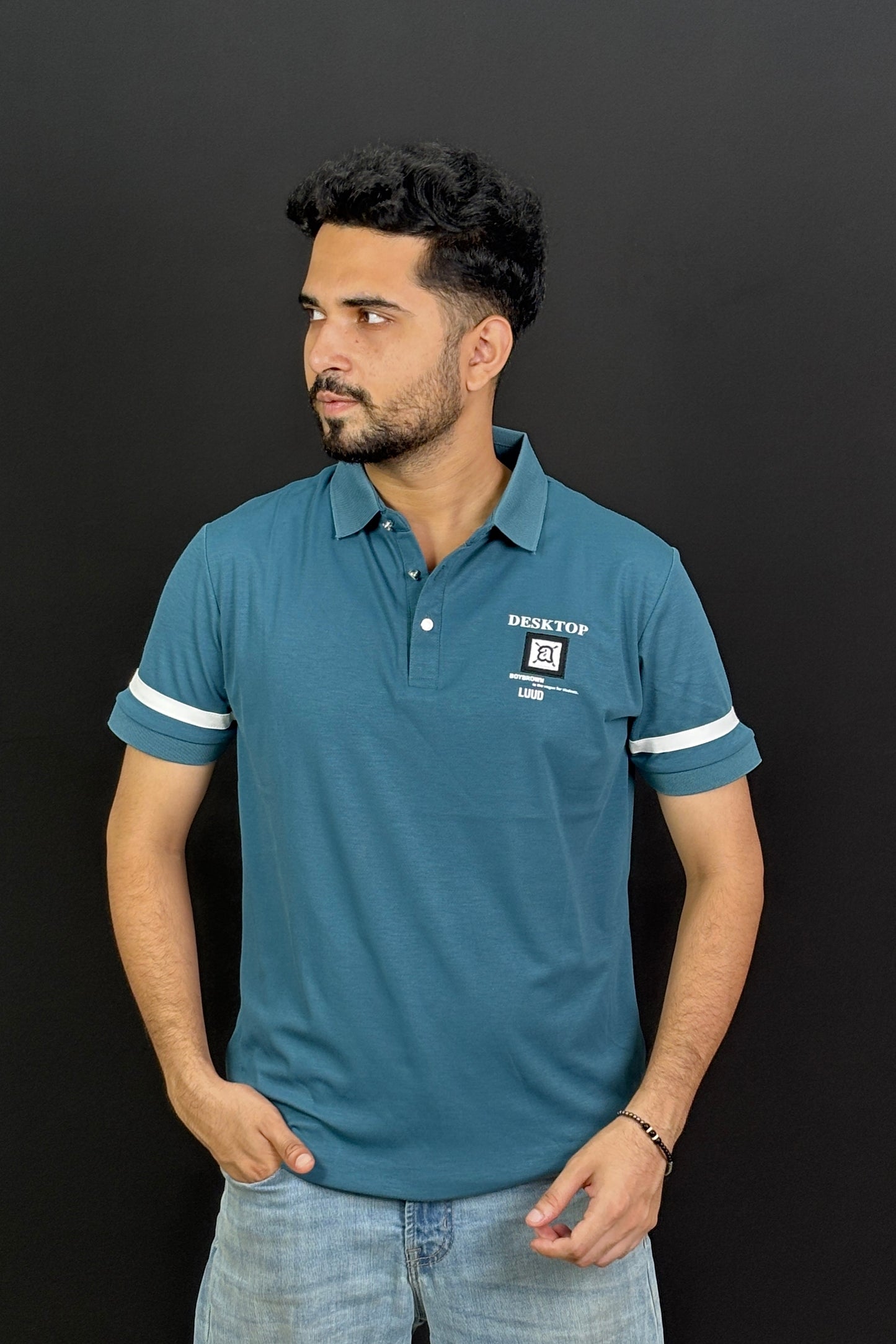 Sea Blue Colour Polo T-Shirt |BBP