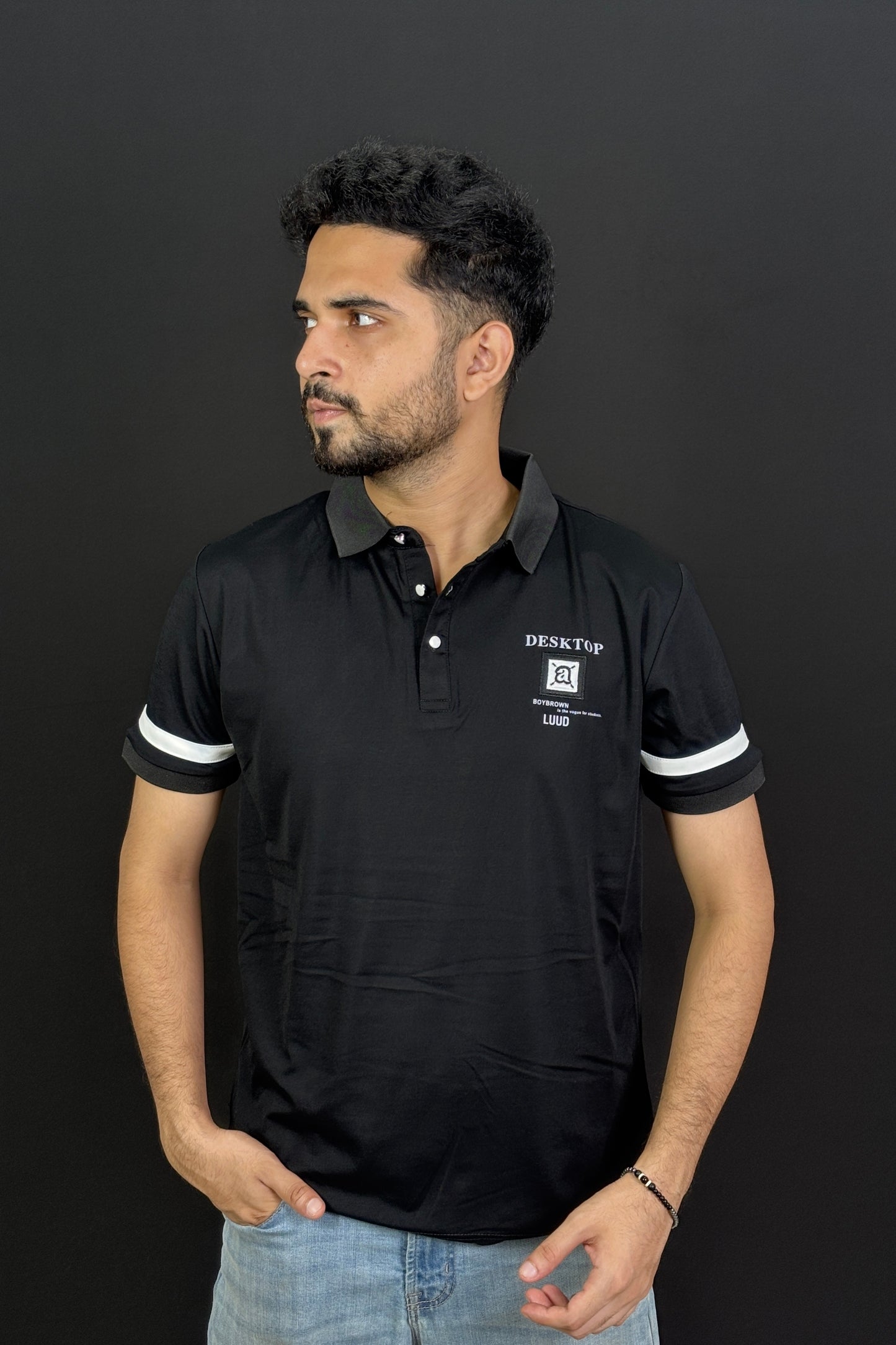 Black Colour Polo T-Shirt |BBP