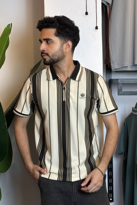 Black Contrast Polo T-Shirt |CNA