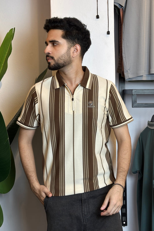 Chocolate Contrast Polo T-Shirt |CNA