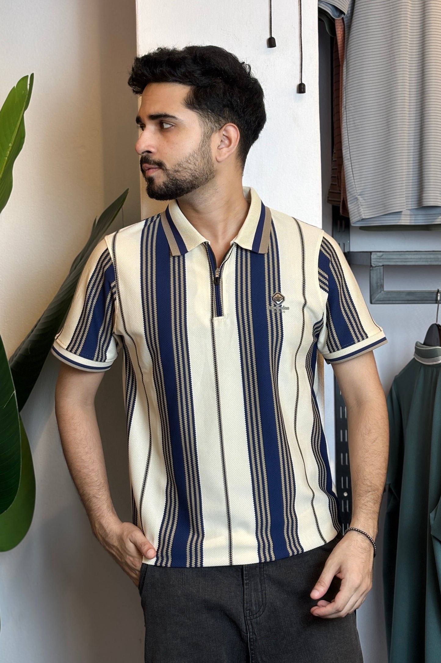 Blue Contrast Polo T-Shirt |CNA