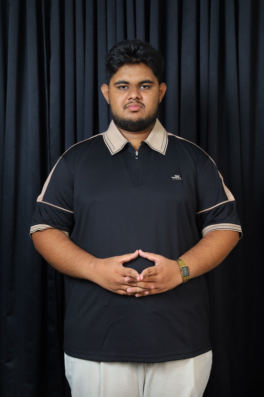 Black Colour Polo T-Shirt-ARM