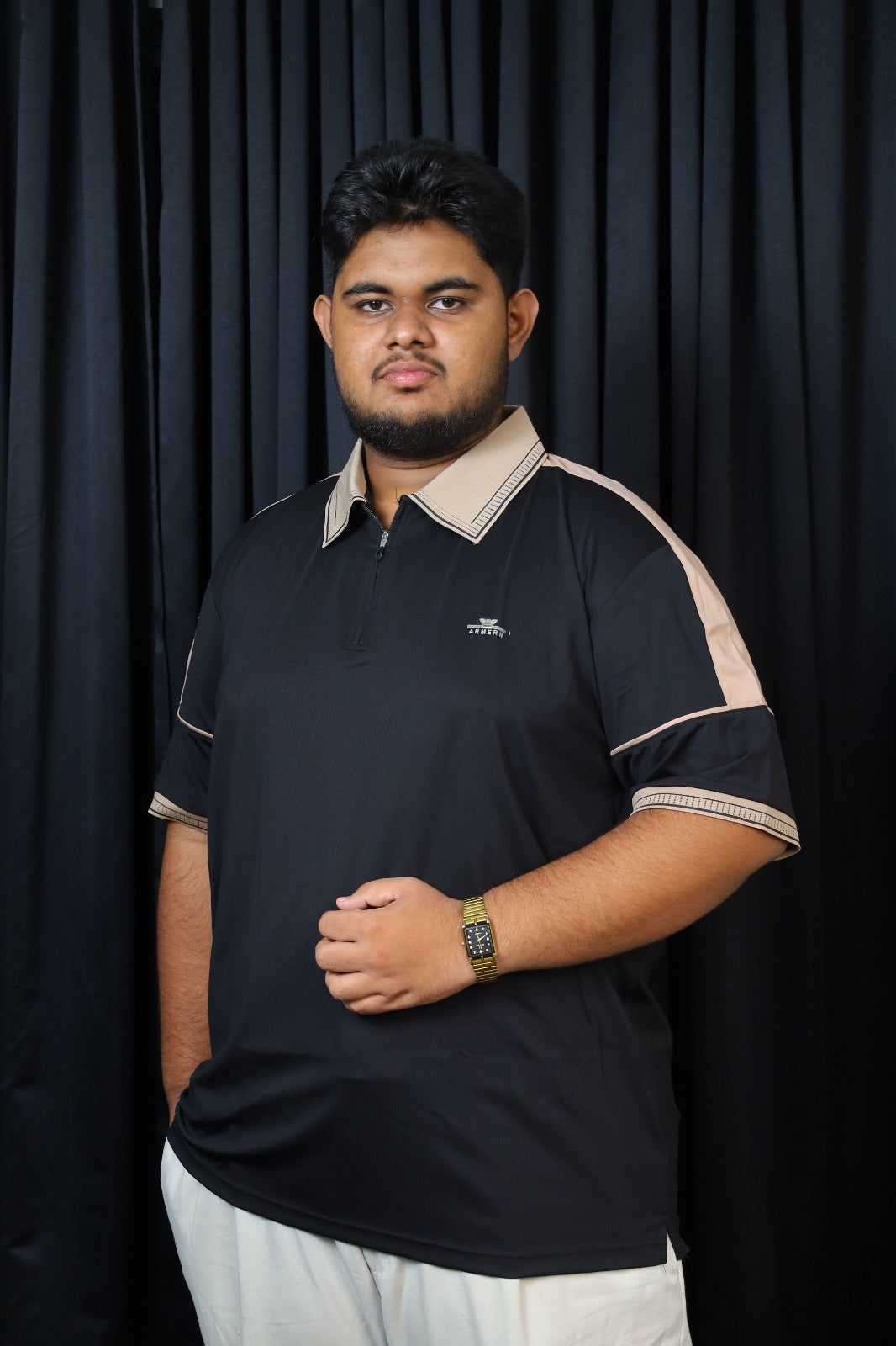 Black Colour Polo T-Shirt-ARM