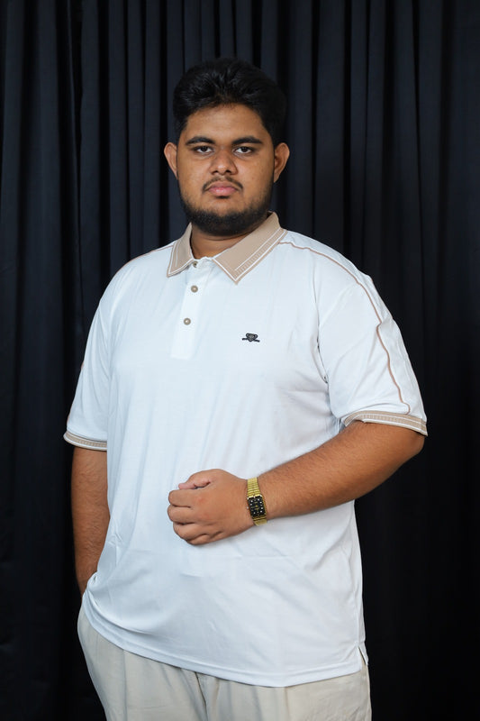 White Colour Polo T-Shirt|BRM