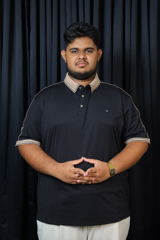 Black Colour Polo T-Shirt|BRM