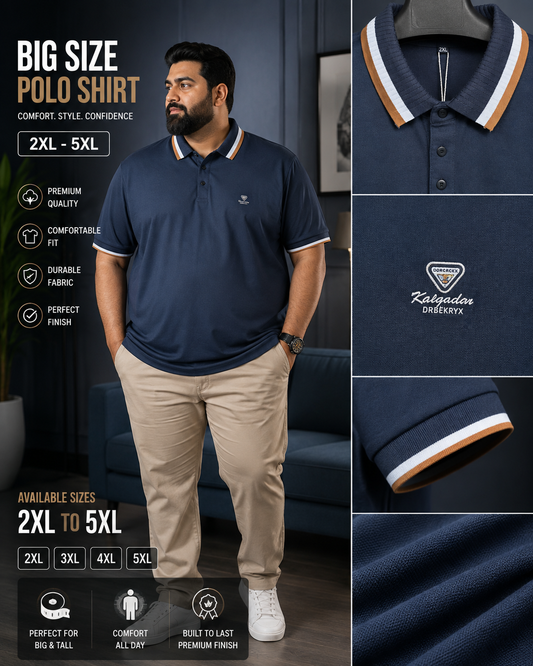 Nevy Blue Drb Polo T-Shirt |Plus