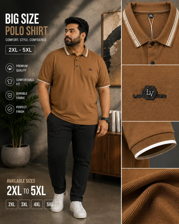 Golden Brown Colour Hsl Polo T-Shirt-Plus