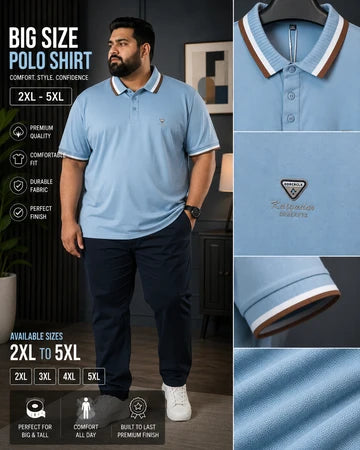Light Sky Colour Drb Polo T-Shirt-Plus
