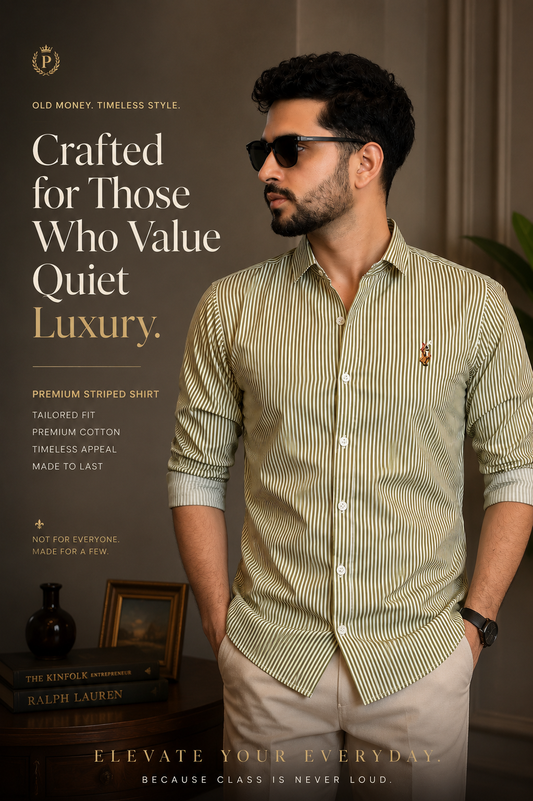 Olive Colour Old Money Shirt|OMS