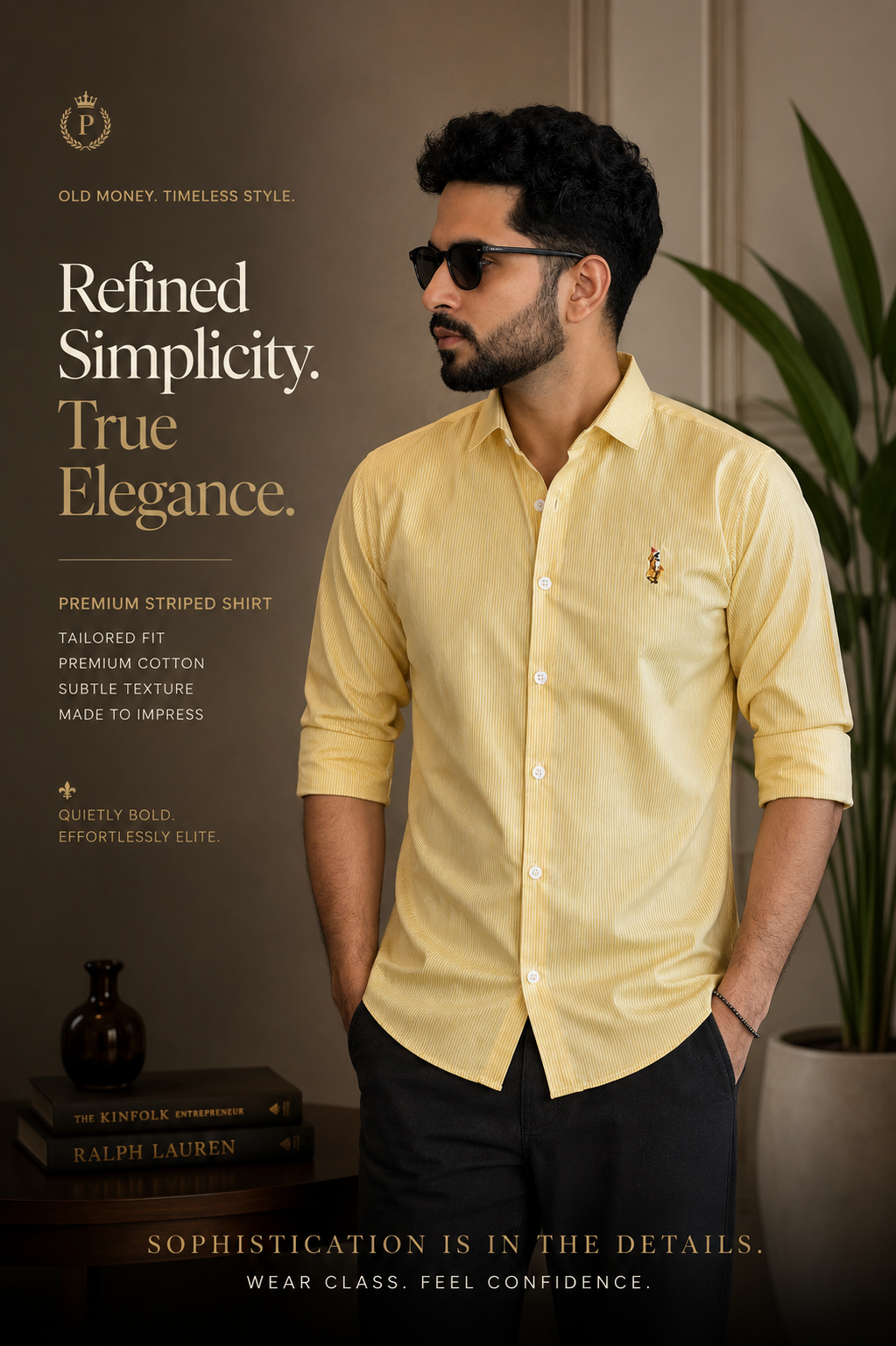 Yellow Colour Old Money Shirt|OMS
