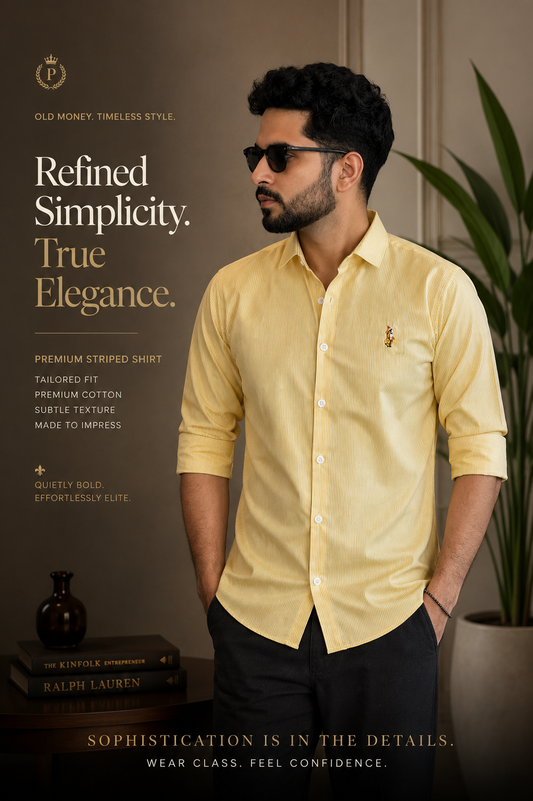 Yellow Colour Old Money Shirt|OMS