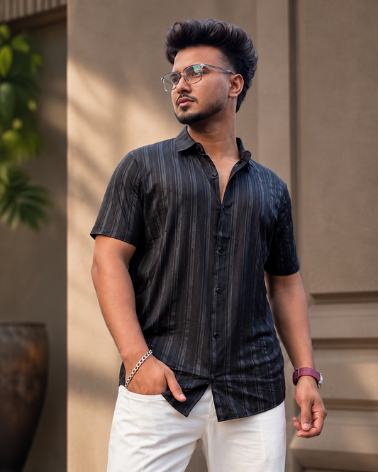 Black Colour Half Slevee Shirt|ed