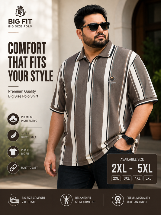 Gray Contrast Cnx Polo T-Shirt |Plus