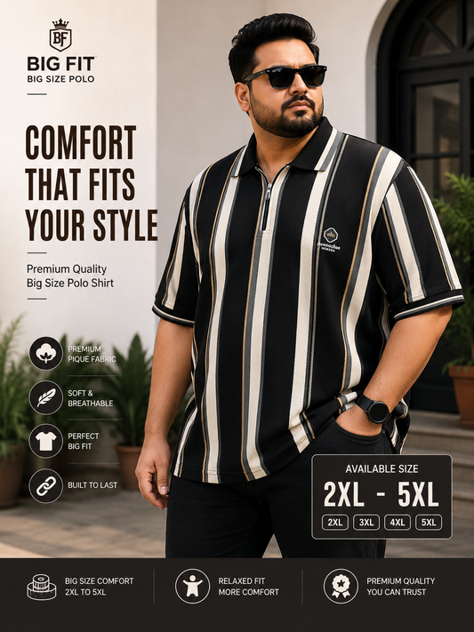 Black Contrast Cny Polo T-Shirt |Plus